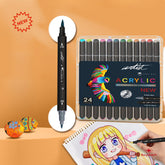 ESTUCHE ACRILICOS DOBLE PUNTA ARTIST 24 COLORES | ROYMART